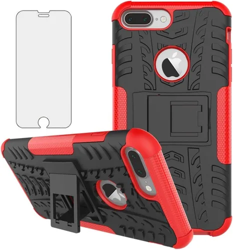 Miniatura 9 de Funda de teléfono para iPhone 7plus 8plus 7/8 Plus 5.5 con protector de pantalla de vidrio templado y soporte, accesorios híbridos duros