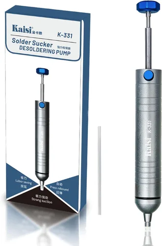 Kaisi Extractor de Soldadura Bomba Desoldadora Sin Obstrucciones con Potente Succión al Vacío, Tubo de Silicona Resistente al Calor Reemplazable