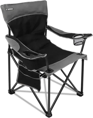Sillas de camping portátiles de gran tamaño, sillas plegables para exteriores con bolsillo y portavasos, bolsa de transporte para camping, portones