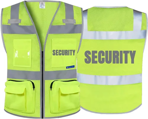 Miniatura 34 de BeautyWill Chalecos de seguridad de alta visibilidad clase 2 con certificación ANSI Chaleco de trabajo de seguridad con cremallera frontal