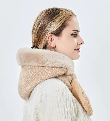 Miniatura 6 de Gorros de invierno para mujer, pasamontañas, bufanda, para clima frío, conjunto para mujer, gorro con capucha
