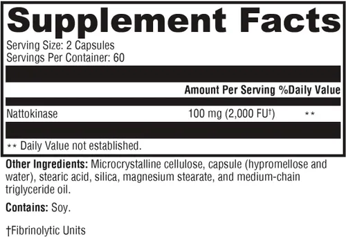 Miniatura 2 de XYMOGEN Nattokinase - Apoyo al bienestar cardiovascular y vascular - 100 mg de nattoquinasa - Fórmula enzimática - Vegano y sin OMG - 120 cápsulas