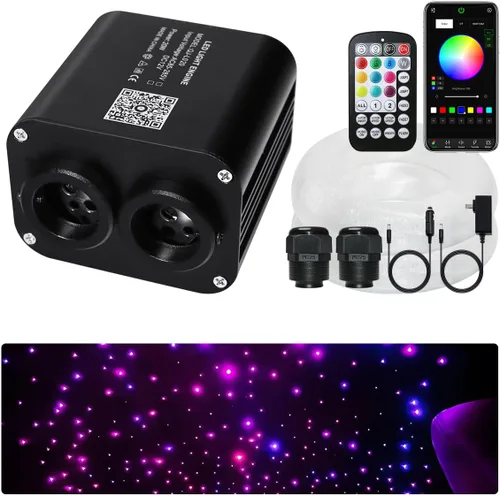 Miniatura 15 de Twinkle Starlight Headliner Light,16W 400pcs 6.5ft LED Star Kit de luz de fibra óptica de techo APP/Control remoto para coche/hogar/fiesta