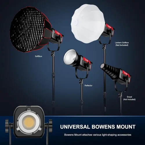 Miniatura 7 de GVM 200W Luz de Video LED con Softbox, Kit de Iluminación para Fotografía SD200B con Red Mesh Bluetooth/Control DMX, Kit de Iluminación Continua