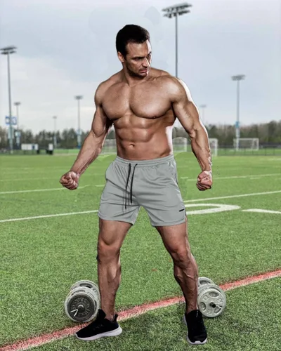 Miniatura 2 de COOFANDY Paquete de 2 pantalones cortos de entrenamiento de gimnasio para hombre, pantalones de malla ligeros para culturismo, entrenamiento