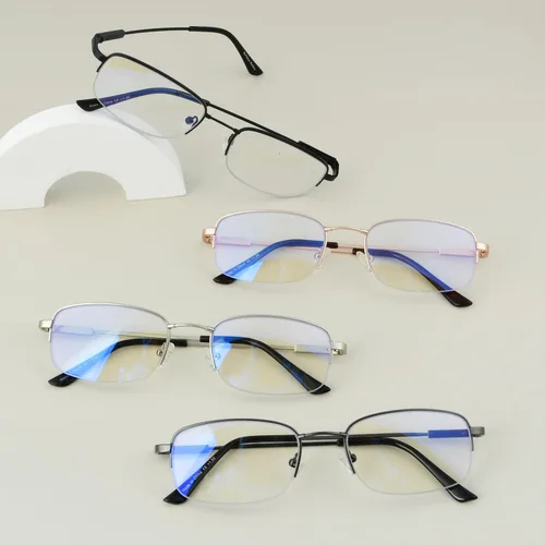 Miniatura 4 de Eyekepper Lentes de lectura progresivos con protección UV de medio borde, 3 niveles, multienfoque, para hombres y mujeres, marco de memoria flexible