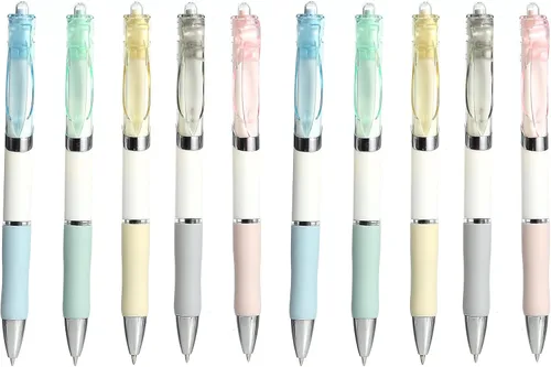 Miniatura 9 de 8 bolígrafos retráctiles estéticos de gel, bolígrafos de escritura de tinta con punta fina suave de 0.020 in, bolígrafos de impresión novedosos
