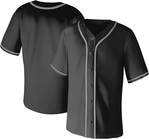 Miniatura 13 de Camisetas de béisbol en blanco para hombre, camisas de manga corta, estilo Hip Hop, deportivas, casuales, con botones, uniformes Hip Pop