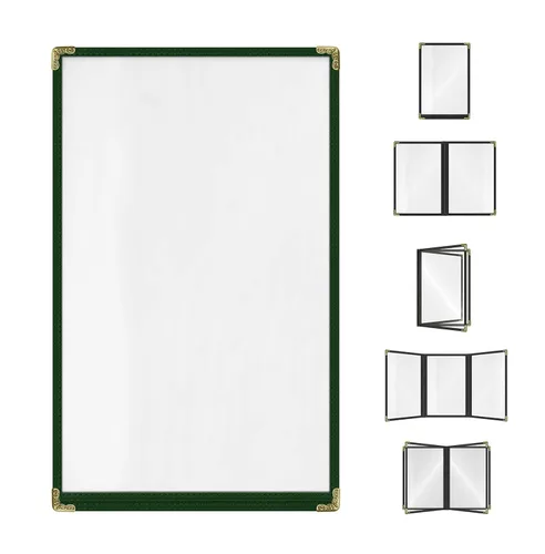 Miniatura 33 de Goodsmart - Fundas para menú de restaurante, paquete de 25 unidades, color negro, 2 vistas, soportes para menú de carga superior, cubiertas