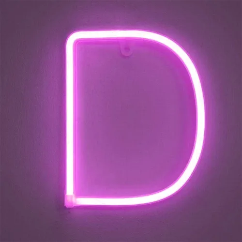 Miniatura 30 de Letrero de neón, letras de neón, letras del alfabeto de neón iluminadas, letras con luces LED, letras de marquesina iluminadas, batería, USB, rosa