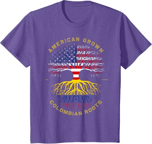 Miniatura 37 de Camiseta de regalo con la bandera de Estados Unidos con árbol de raíces colombianas