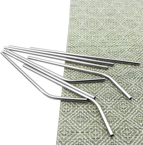 Miniatura 2 de Pajitas de metal de colores para leche y té, reutilizables, de acero inoxidable 304 con cepillo y bolsa de limpieza