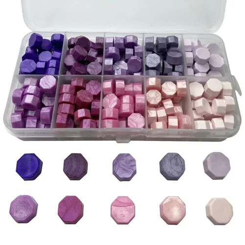 Miniatura 5 de Kit de cera de sellado de 600 piezas con cuentas de sello de cera para sellado de letras y sello de sobre, invitación de boda, paquete de vino