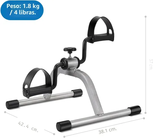 Miniatura 7 de RYGEO Mini bicicleta estática para ejercicios de recuperación de piernas y brazos, bicicleta de piso ligera y portátil Gris