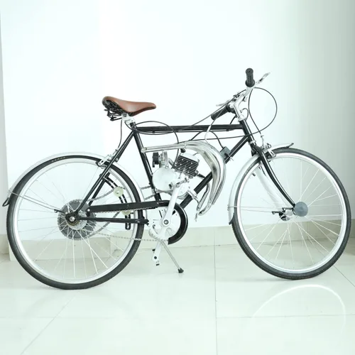 Miniatura 3 de YOXUFA - Kit de tubo de escape para bicicleta motorizada con cámara de expansión, silenciador, compatible con 80 cc, 100 cc, 49 cc, 50 cc, motor