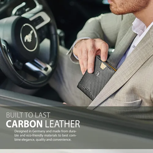 Miniatura 4 de Cartera con clip para dinero con compartimento para monedas bloque RFID de Nueva York minimalista mini billetera delgada plegable para hombres