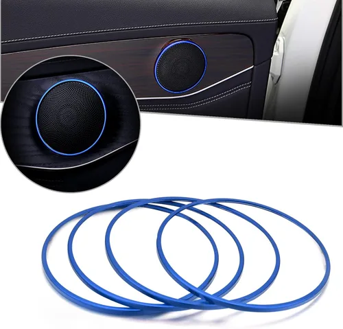 Xotic Tech - Juego de 4 piezas de cubierta de altavoz de audio estéreo para puerta interior compatible con Mercedes Benz C250 C300 C350 C400 C63 Azul
