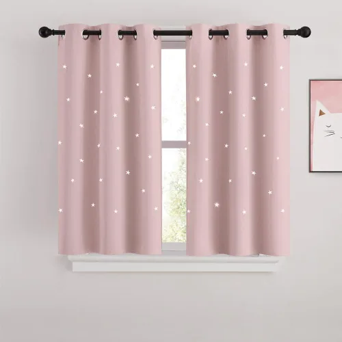 Miniatura 66 de NICETOWN Cortinas infantiles perforadas, cortinas marroquíes con estrellas azules para dormitorio de niñas, gruesas y suaves, para oscurecer la Azul