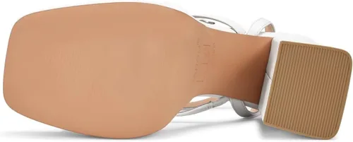 Miniatura 4 de ISNOM Tacones gruesos de plataforma para mujer, sandalias de tacón de bloque con punta cuadrada abierta y correa de tobillo