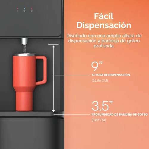 Miniatura 7 de Brio CLTL130 Dispensador refrigerador de carga superior de la serie 130 para botellas de 3 y 5 galones, agua fría y caliente, carga sin derrames