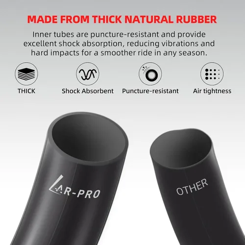 Miniatura 4 de AR-PRO 2.25/2.50-16 Tubos Interiores para Bicicletas de Dirt con Válvula Recta TR4, 70/90-16 Tubos Interiores de Motocicleta Todoterreno de Servicio