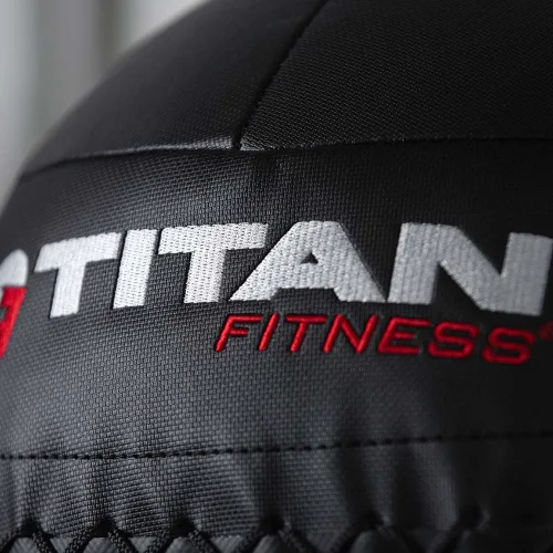 Miniatura 8 de Titan Fitness LB Soft Shell - Bola de pared medicinal con laminado de policompuesto y textura cruzada, agarre antideslizante para lanzar, fuerza