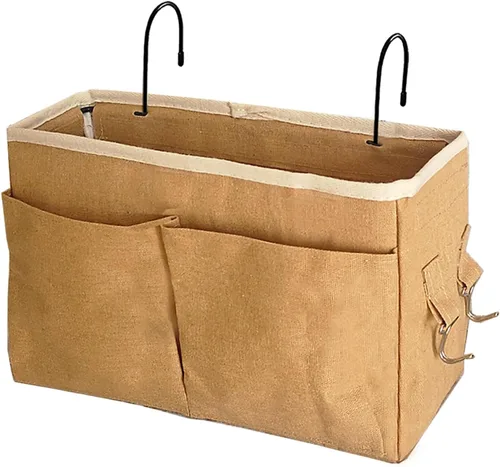 Miniatura 5 de Organizador de Mesita de Noche/Bolsa de Almacenamiento Colgante de Mesita de Noche Organizador Multifuncional para Literas Camas de Hospital Rieles