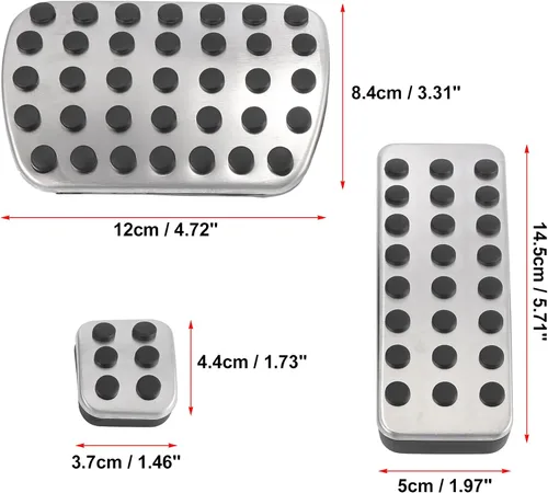 Miniatura 2 de X AUTOHAUX 3 piezas de coche antideslizante freno gas pedal pastillas acero inoxidable acelerador pedal cubiertas para Mercedes-Benz