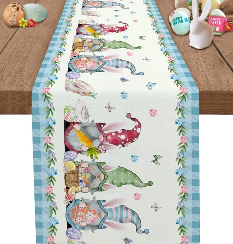 Miniatura 11 de Juego de 4 manteles individuales con diseño de conejo de Pascua para decoración de mesa de Pascua, huevos de Pascua para bodas, fiestas, cocina