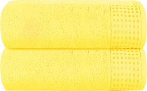 Miniatura 46 de GLAMBURG Juego de 2 toallas de baño de gran tamaño 100% algodón, 28 x 55 pulgadas, ultra suaves, altamente absorbentes, compactas, de secado rápido
