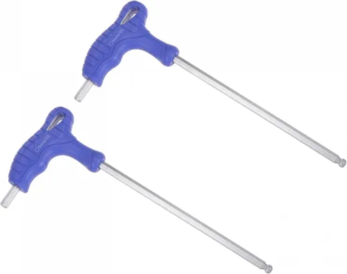 uxcell Llave hexagonal de extremo de bola de 0.236 in, llave inglesa con mango en T, acero métrico CR-V, 2 unidades