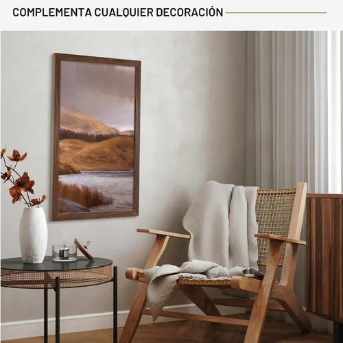 Miniatura 3 de MCS Studio Gallery Marco para póster de 18 x 24 pulgadas, imitación de veta de madera de color nogal, colgar en horizontal o vertical, grande