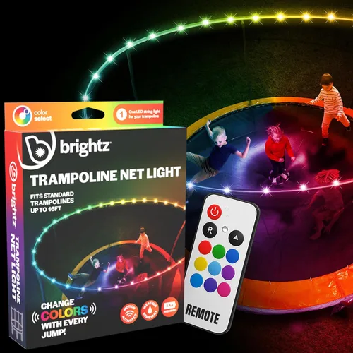 Brightz Luces de trampolín por encima de la red, clips LED de 40 pies a la red de seguridad, accesorios de trampolín que cambian de color, 3 modos,