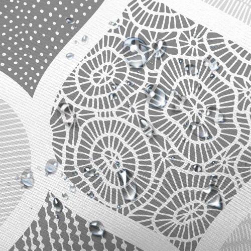 Miniatura 5 de JAWO Cortina de ducha gris retro bohemia de tela geométrica para decoración de baño, estilo bohemio, moderno, abstracto, cachemira, accesorios