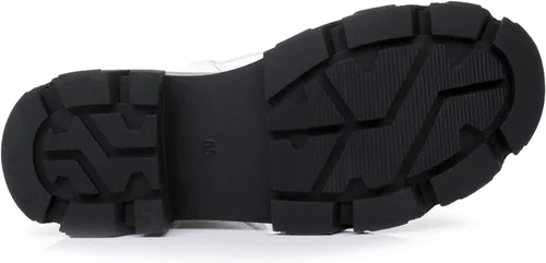 Miniatura 7 de GLOBALWIN Botas de combate para mujer, botines con cordones, cómodas botas de suela de lengüeta para mujer, tacón bajo grueso