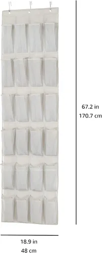 Miniatura 8 de Amazon Basics - Organizador de zapatos de tamaño mediano para colgar sobre la puerta de 24 bolsillos Sobre la puerta