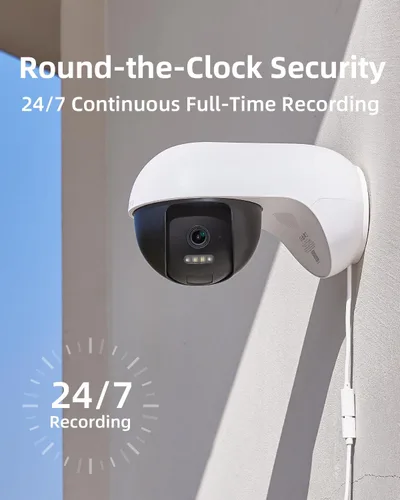 Miniatura 6 de Noorio Cámara de seguridad con cable 3K para exteriores, cámara de grabación de 5 GHz 5MP 24/7 para seguridad del hogar, con alertas de luz sonora