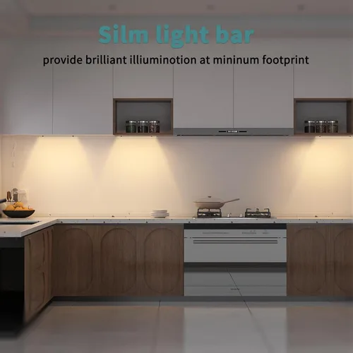 Miniatura 6 de ASOKO Iluminación LED regulable para debajo del armario para cocina, 6 barras de luz LED de 12 pulgadas, luz LED de armario blanca cálida 3000 K, 12