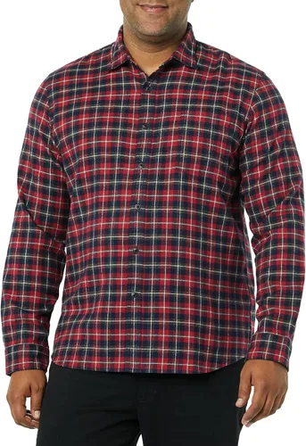 Miniatura 52 de Amazon Essentials Camisas de franela de manga larga para hombre, corte ajustado, a cuadros con botones