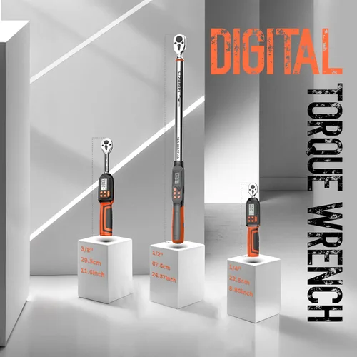 Miniatura 9 de Llave dinamométrica digital SUZUME de 3/8 de pulgada (4.9-99.6 pies-libra / 6.6-135 N·m) ±2% Llave dinamométrica digital de alta precisión