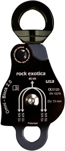 Miniatura 9 de Rock Exotica Omni-Block Swivel Pulley – High-Strength Swivel Pulley with Sideplate Access for Rigging – Made in The USA