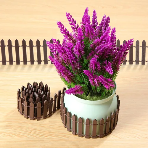 Miniatura 4 de Kigley 6 piezas de 40 pulgadas de valla de madera en miniatura para jardín de hadas, decoraciones de cerca con piquetes para DIY, maceta, casa