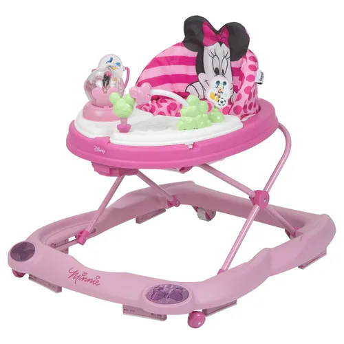 Andadores y centro de actividades para bebés Minnie Mouse de Disney Baby, andador rosa con música y luces de purpurina