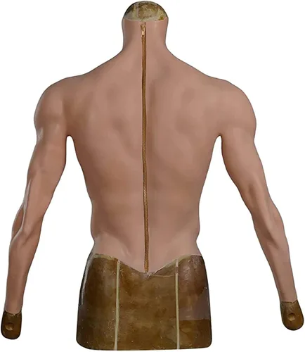 Miniatura 2 de Traje muscular de silicona con brazos con cremallera pecho de silicona masculino con brazos realista pecho abdominal