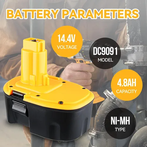 Miniatura 2 de DC9091 4800mAh Ni-MH de repuesto para batería Dewalt de 14.4V 14.4 voltios compatible con batería Dewalt DC9091 DW9094 DW9091 DC9094 DE9091 DE9092