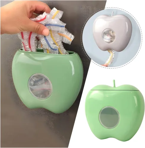 Miniatura 10 de Caja de almacenamiento de plástico, bolsa de conservación fresca, organizador de cocina, montado en la pared, gran capacidad, sin perforaciones