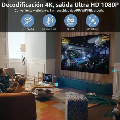 Miniatura 2 de Beyn - Transmisor y receptor inalámbrico HD, pantalla LED mejorada 2026, decodificación 4K y salida de 1080P, extensor inalámbrico HD Plug and Play