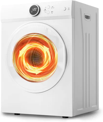 Bonnlo Secadora de ropa compacta, secadora de ropa portátil de 1.8 pies cúbicos con bañera de acero inoxidable, secadora de ropa de carga frontal