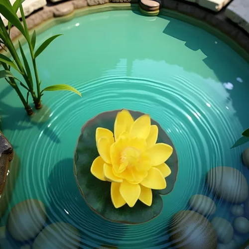 Miniatura 2 de Flor de loto de espuma flotante amarilla con adornos de almohadilla de lirios de agua, flores de loto falsas para pecera, acuario, hogar, jardín