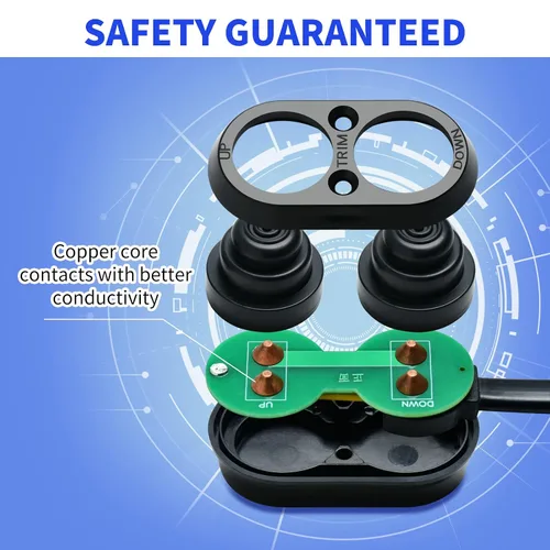Miniatura 3 de Interruptor de ajuste para barco, interruptor de ajuste e inclinación Haoguo con IP67 impermeable, adecuado para barcos de pesca, yates, barcos Negro